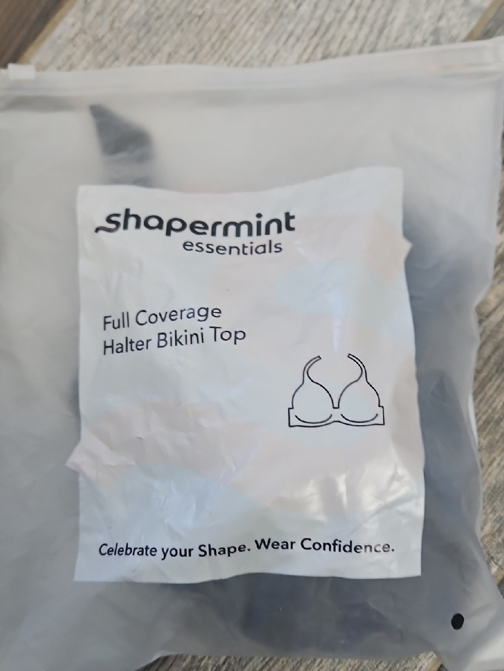 Full Coverage Halter Bikini Top - Black Spaermint